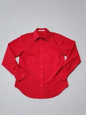 Foxcroft Non Iron Red Button Down Shirt Women’s Size 4 Career Blouse